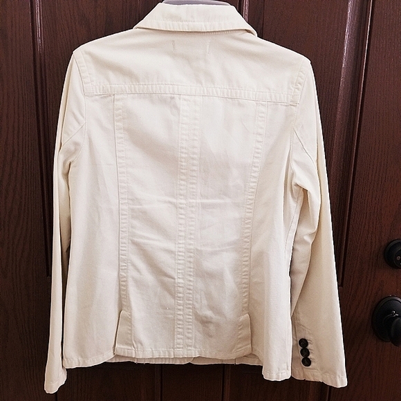 Eddie Bauer Ivory/Cream Twill Jacket Blazer - Picture 2 of 9